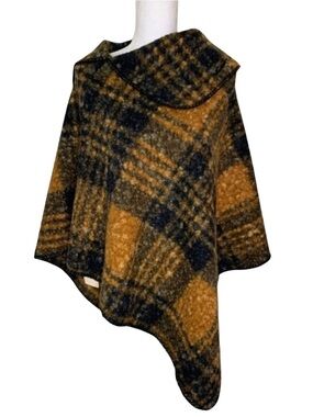 NWT Fadivo New York Cozy Plaid Poncho Cape Womens One Size